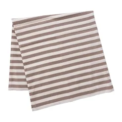 ERNST tablecloth striped 145x300 cm, Mole-white BrownWhite Clearance