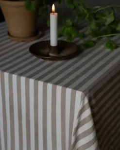 ERNST tablecloth striped 145x300 cm, Beige-white BeigeWhite Outlet