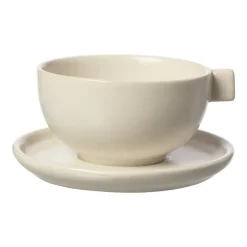 ERNST teacup with saucer 7.5 cm, sand White New