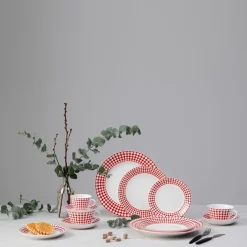 Gustavsbergs Porslinsfabrik Eva plate, Ø 22 cm RedWhite Hot