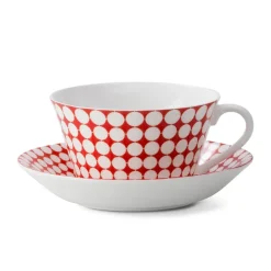 Gustavsbergs Porslinsfabrik Eva tea set, tea cup + saucer RedWhite Sale