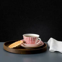 Gustavsbergs Porslinsfabrik Eva tea set, tea cup + saucer RedWhite Sale