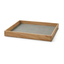 LIND DNA Even teak tray square S, Nupo light Grey