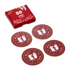 Moomin Arabia Festive Moments Moomin coaster set of 4, Ø9 cm Red Online