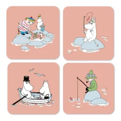 Opto Design Fiske Moomin summer 2022 coaster 4-pack, Pink PinkMulti Best