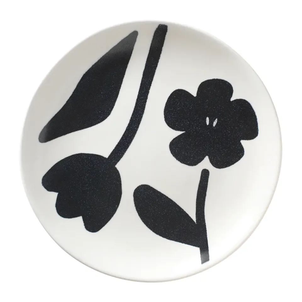 Broste Copenhagen Flora plate Ø20 cm, -off white. Black New