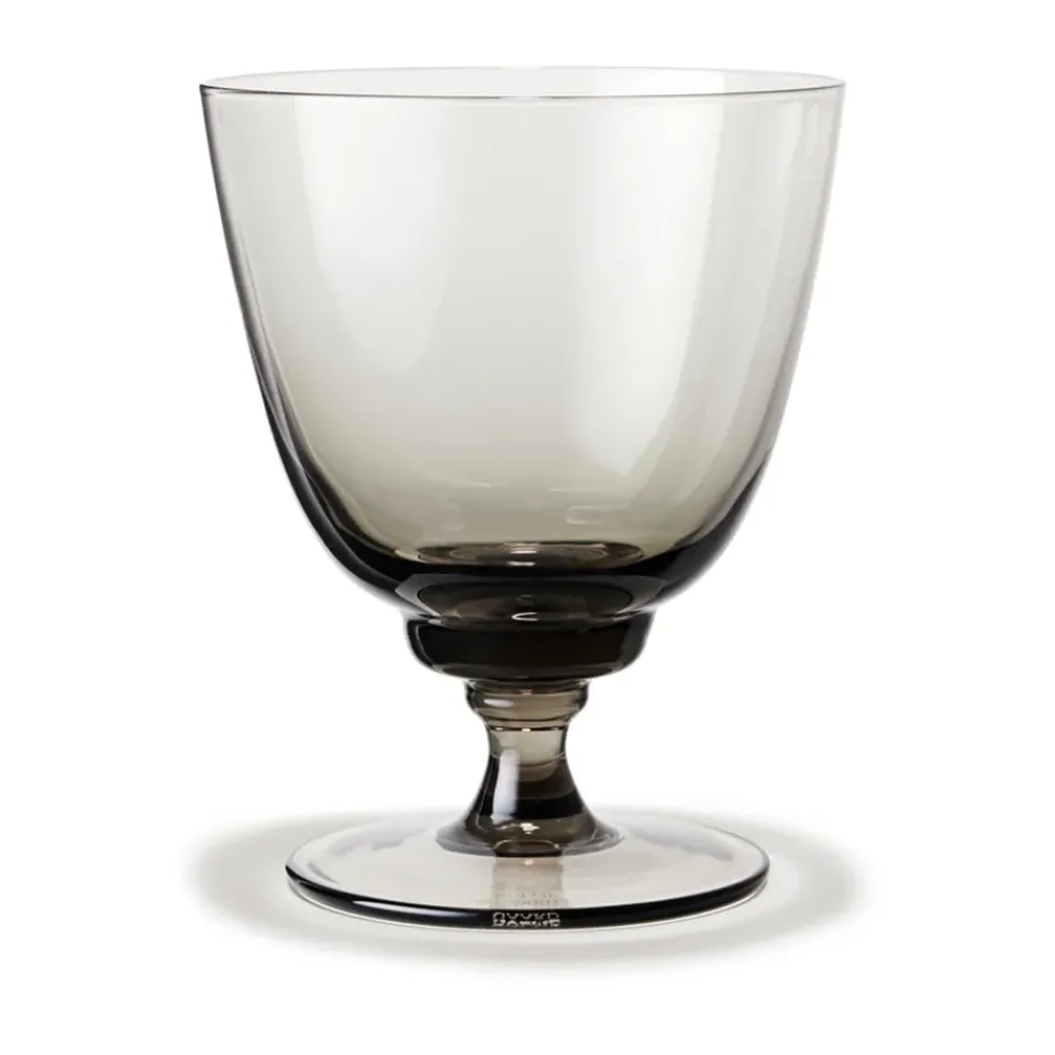 Holmegaard Flow glass on base 35 cl, Smoke Grey