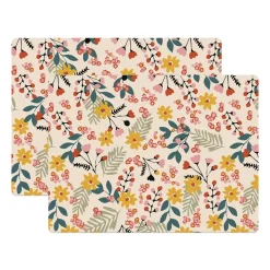 Åry Home Flower placemat 30x40 cm 2-pack, Pink Multi