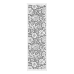 Ekelund Linneväveri Flowering table runner 35x120 cm, Grey Clearance