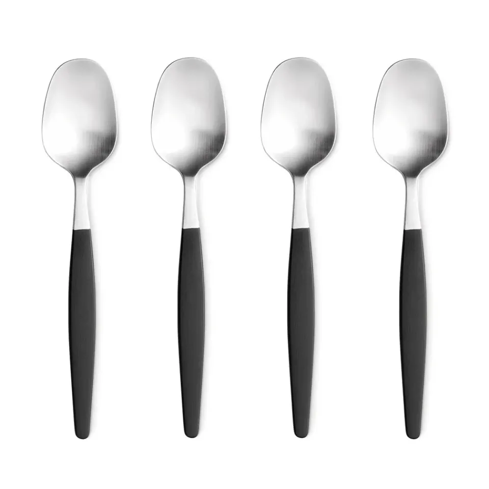 Gense Focus de Luxe dessert-spoons, 4-pack Silver-colouredBlack Sale
