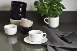 Scandi Living Freckle cup with saucer 26 cl, White Outlet