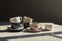 Scandi Living Freckle cup with saucer 26 cl, White Outlet