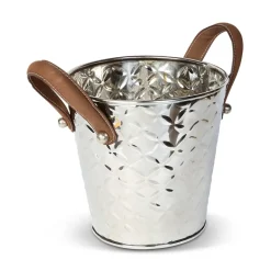 Culinary Concepts French Fleur wine cooler with leather handle, Stainless steel Silver-coloured Clearance