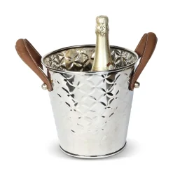 Culinary Concepts French Fleur wine cooler with leather handle, Stainless steel Silver-coloured Clearance