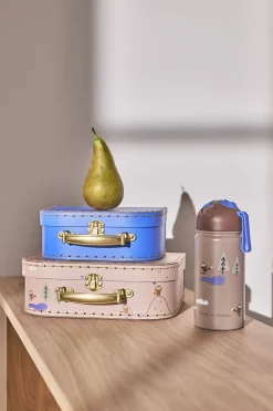 OYOY Friends in the Forest thermos bottle 36 cl, Blue Sale