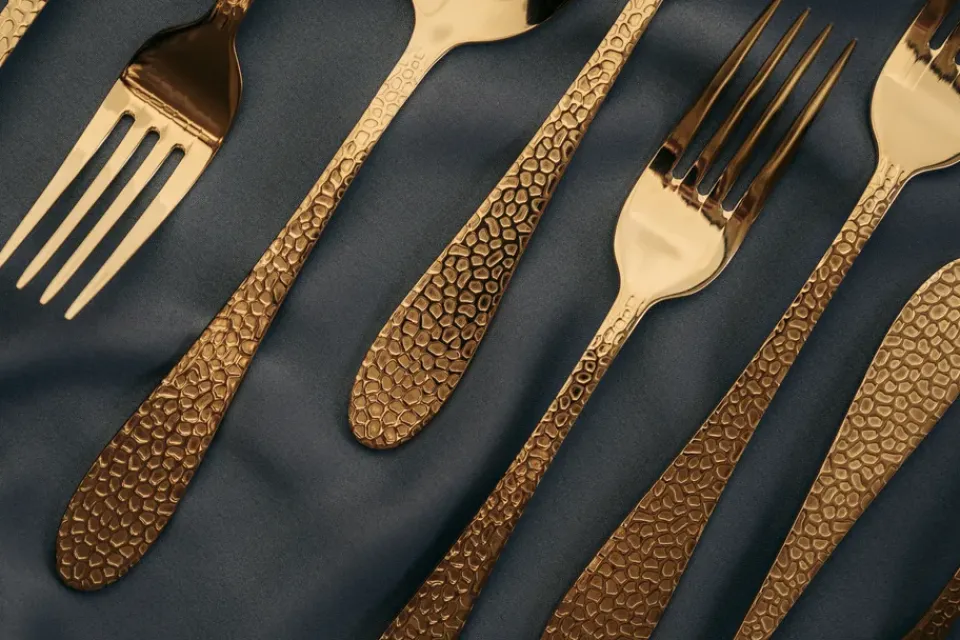 Vargen & Thor Frost dessert/starter cutlery 8 pieces, Nimbus Gold-coloured Clearance