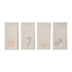 Broste Copenhagen Fryd fabric napkins 45x45 cm 4 pieces, Light warm grey-beige GreyBeige Discount