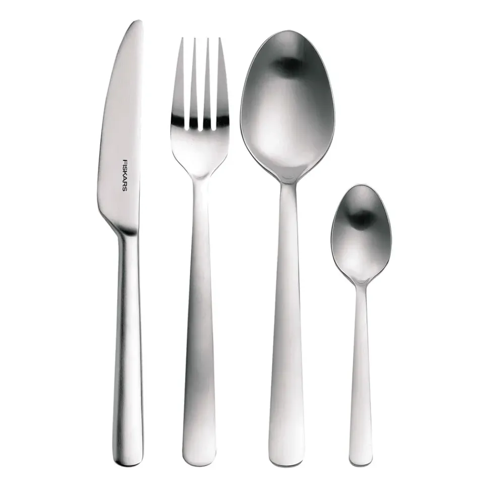Fiskars Functional Form cutlery matte, 16 pieces Silver-coloured Hot
