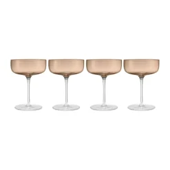 Blomus Fuumi champagne glass Coupe 28 cl 4-pack, Coffee-clear Brown Clearance