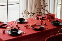 NJRD Geometric tablecloth 147x250 cm, Red Clearance