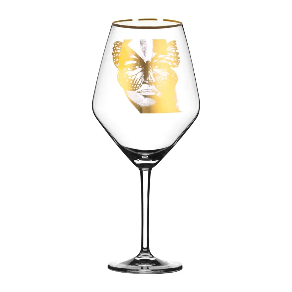 Carolina Gynning Golden Butterfly wine glass 75 cl, Gold Transparent Discount