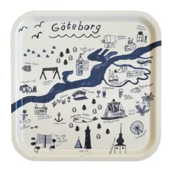 Fine Little Day Gothenburg tray 32x32 cm, White-Blue WhiteBlue Outlet