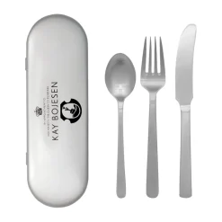 Kay Bojesen Grand Prix cutlery travel kit 3 pieces, Matte steel Silver-coloured