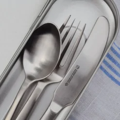 Kay Bojesen Grand Prix cutlery travel kit 3 pieces, Matte steel Silver-coloured