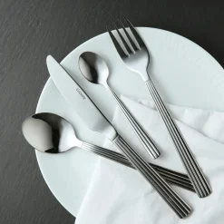 Aida Groovy cutlery, 48 pieces Silver-coloured