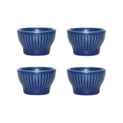 Aida Groovy egg cup 4-pack, stoneware Blue