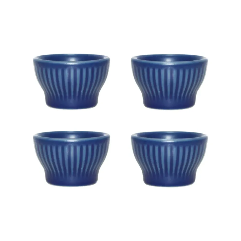 Aida Groovy egg cup 4-pack, stoneware Blue