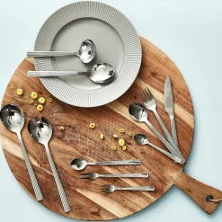 Aida Groovy salad set 2 pieces, stainless steel Silver-coloured Hot