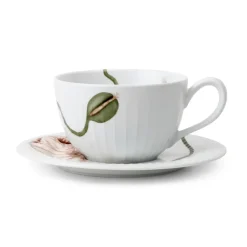 Kähler Hammershøi Poppy teacup with saucer 38 cl, White Online