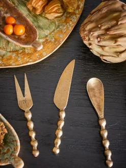 Bloomingville Haolin cheese knives, 3-piece, Brass Gold-coloured Clearance