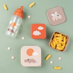 Done by deer Happy Clouds bottle with straw, Papaya Red Best