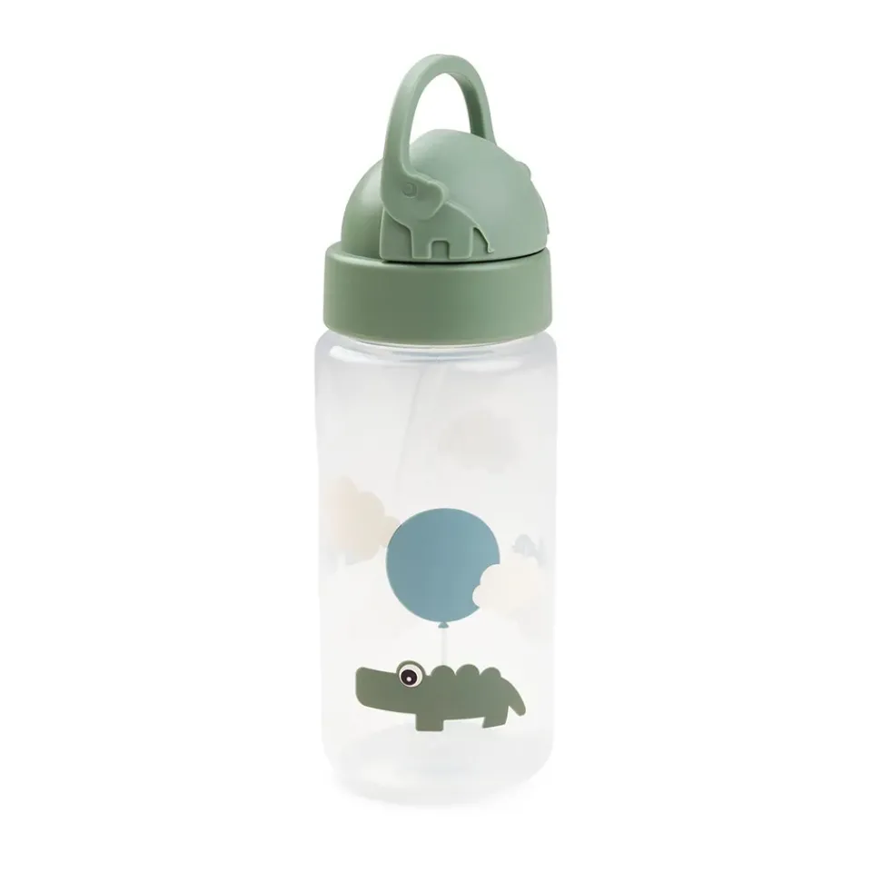 Done by deer Happy Clouds bottle with straw, Green Online