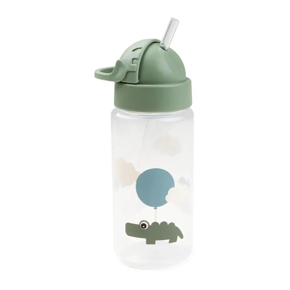 Done by deer Happy Clouds bottle with straw, Green Online