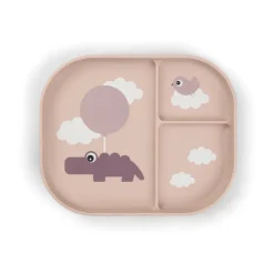 Done by deer Happy Clouds foodie children's plate 18x22 cm, Powder Beige Clearance