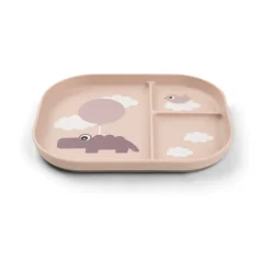 Done by deer Happy Clouds foodie children's plate 18x22 cm, Powder Beige Clearance