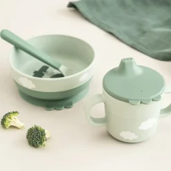 Done by deer Happy Clouds foodie first meal set 3 pieces, Green Online
