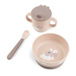 Done by deer Happy Clouds foodie first meal set 3 pieces, Powder Beige Best