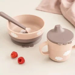 Done by deer Happy Clouds foodie first meal set 3 pieces, Powder Beige Best