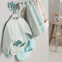 Done by deer Happy Dots bib with sleeves, Green Online