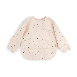 Done by deer Happy Dots bib with sleeves, Powder Beige New