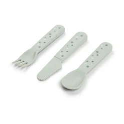 Done by deer Happy Dots foodie cutlery set 3 pieces, Green Hot