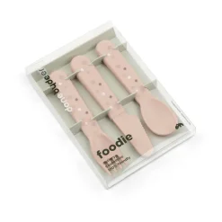 Done by deer Happy Dots foodie cutlery set 3 pieces, Powder Beige Outlet