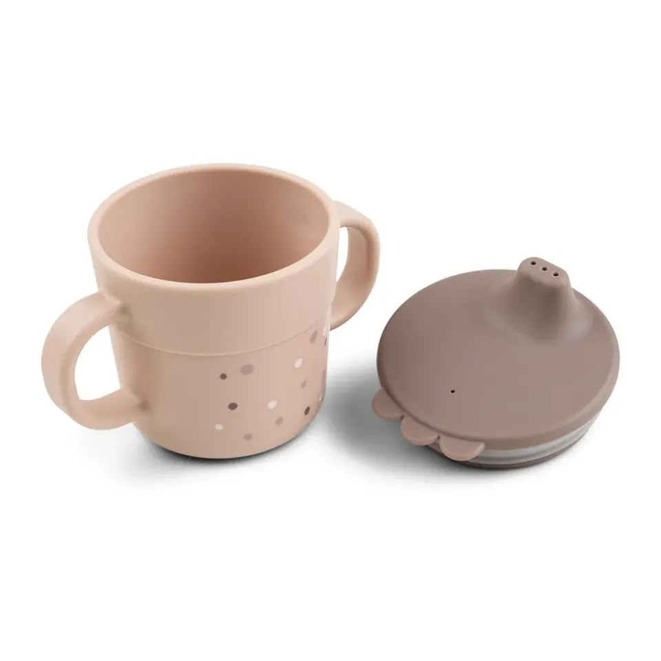 Done by deer Happy Dots foodie sippy cup 21.5 cl, Powder Beige New