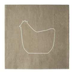 DBKD Happy hen paper napkin 33x33 cm 20-pack, Brown Outlet