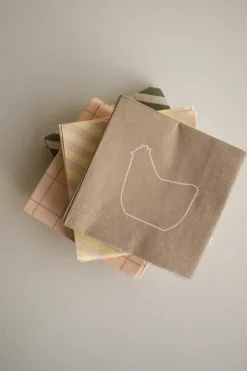 DBKD Happy hen paper napkin 33x33 cm 20-pack, Brown Outlet
