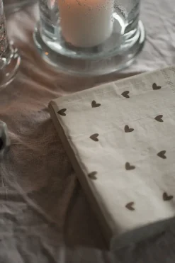 DBKD Heart paper napkin 33x33 cm 20-pack, -beige Brown Outlet